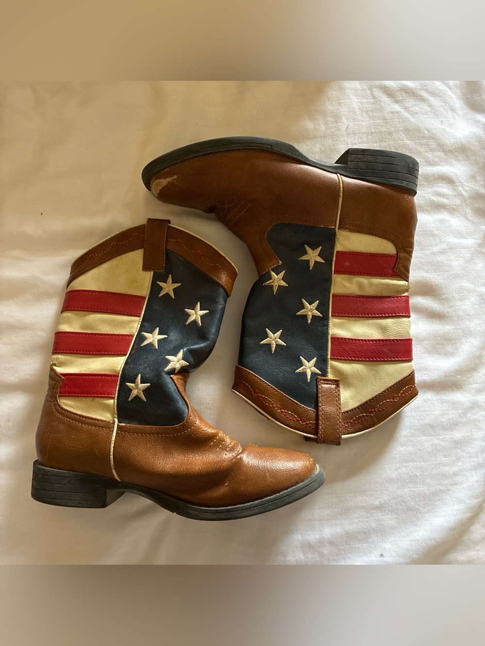 Wonder Nation-Boys' American Flag Western Cowboy Boots — Size 1